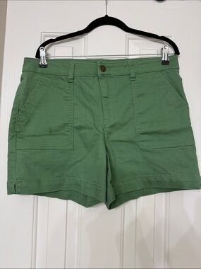 d. jeans Green Cotton Utility Shorts